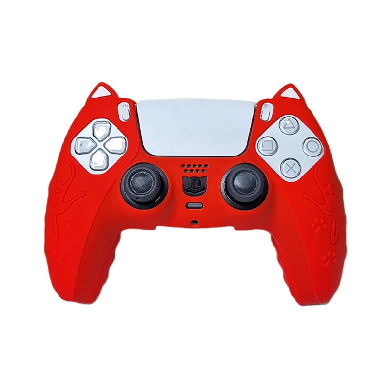 کاور دسته PS5 قرمز طرح گربه ای