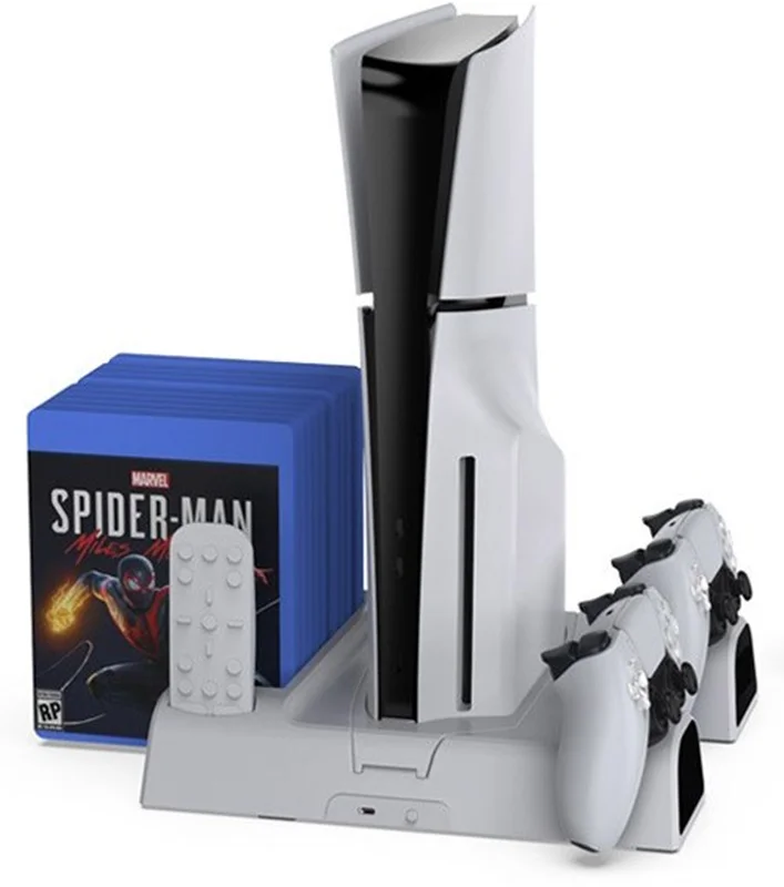 استند شارژر دابی مدل TP5-3532D رنگ سفید مخصوص PS5 اسلیم , فت و پرو